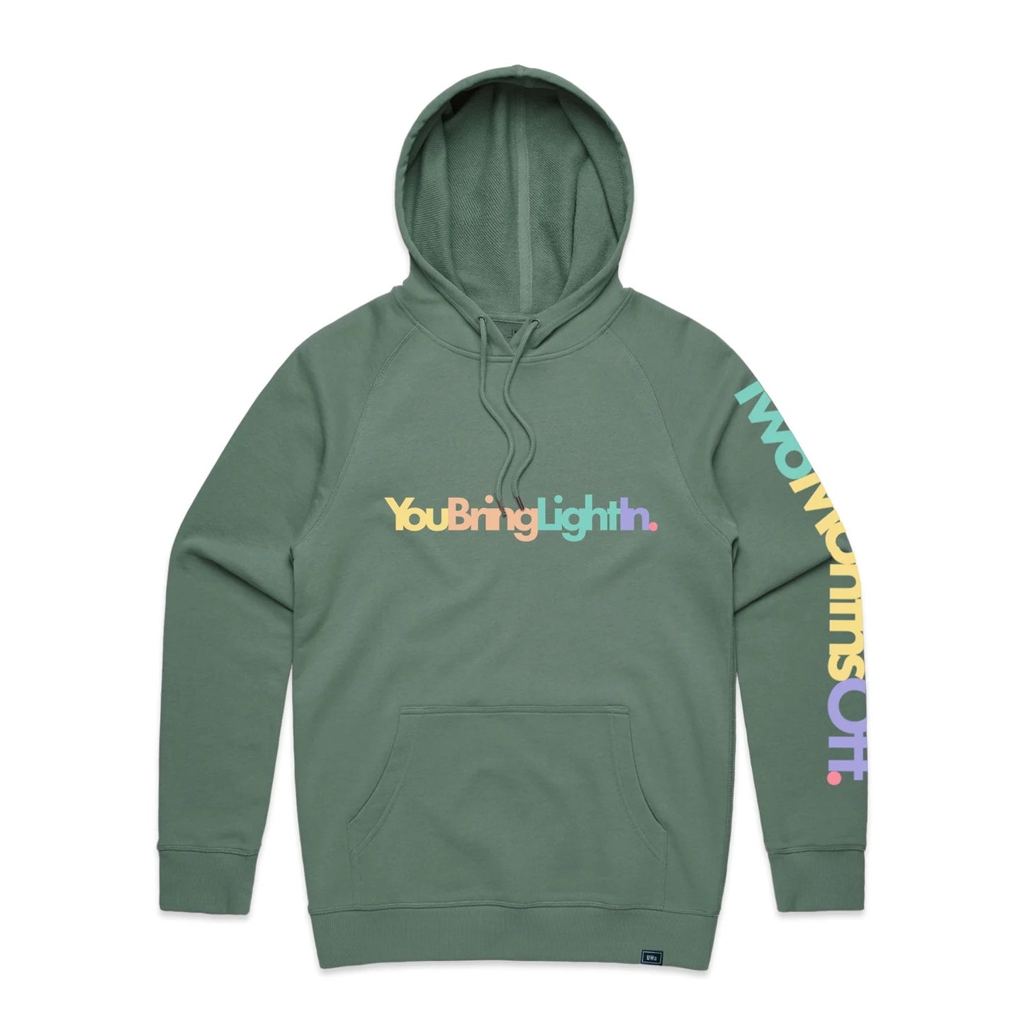 You Bring Light In Hoodie in Sage