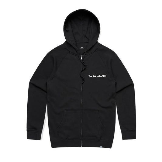 Two Months Off Zip Up Hoodie in Black